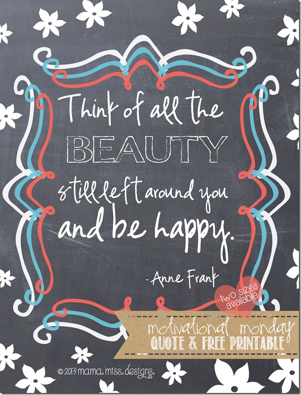 "Beauty" -Anne Frank {graphic art print quote} #quotelove #annefrank #beauty