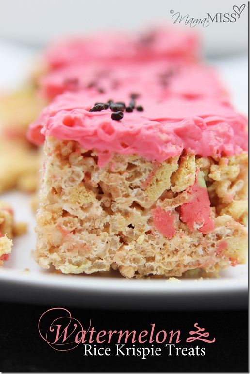 Watermelon Rice Krispie Treats - Mama Miss