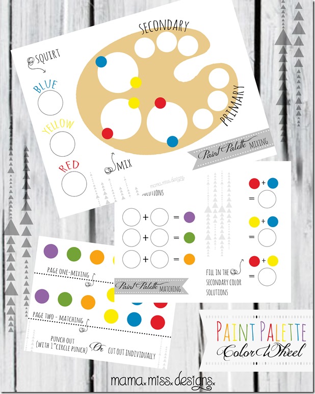 Paint Palette Color Wheel #paintpalette #freeprintable #learningcolors