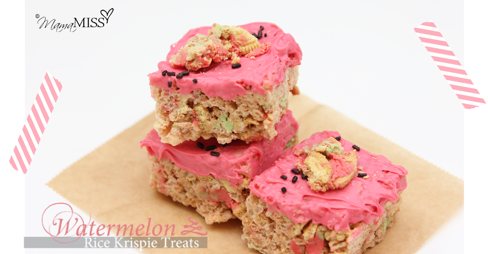 Watermelon Rice Krispie Treats - Mama Miss