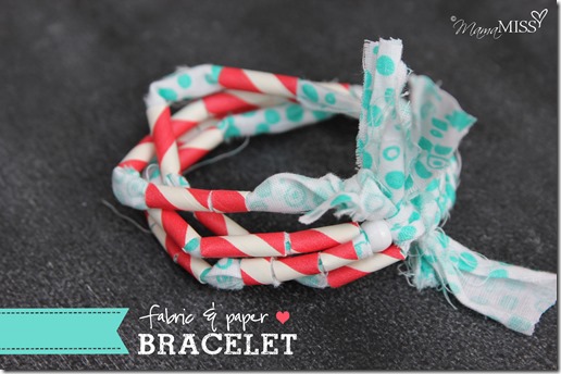 Fabric & Paper Bracelet | Mama Miss #straws #fabricjewelry #kidcrafts
