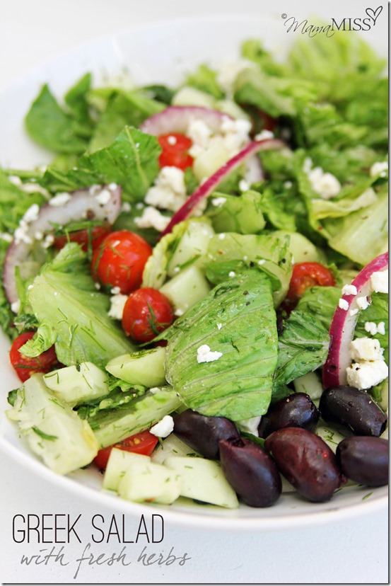 Greek Salad with fresh herbs | Mama Miss #salad #greek #healthy #dinner #fresh