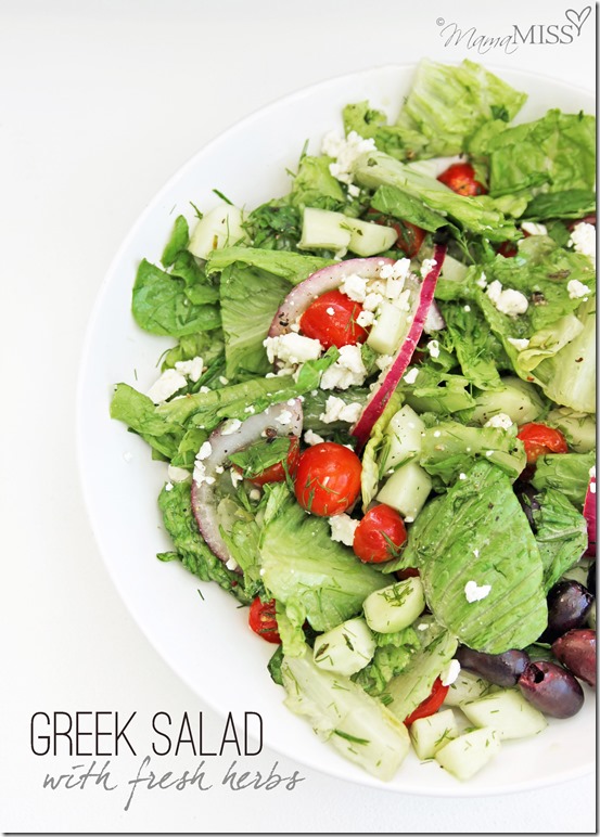 Greek Salad with fresh herbs | Mama Miss #salad #greek #healthy #dinner #fresh