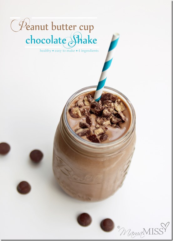 Peanut Butter Cup Chocolate Shake | Mama Miss #healthy #shake #chocolate #peanutbutter 