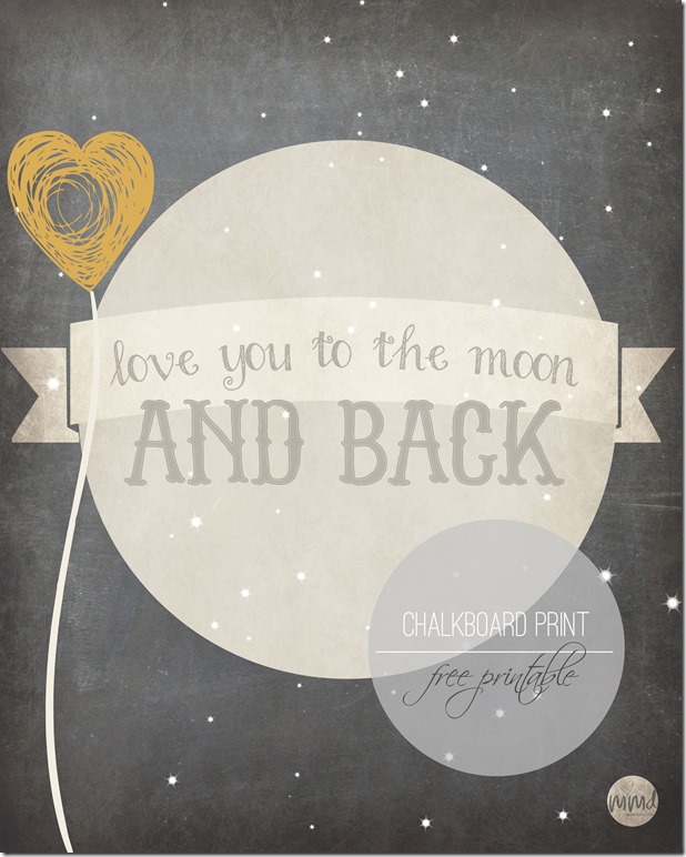 Love You To The Moon Chalkboard Print | Mama Miss #chalkboard #moon #kiddecor