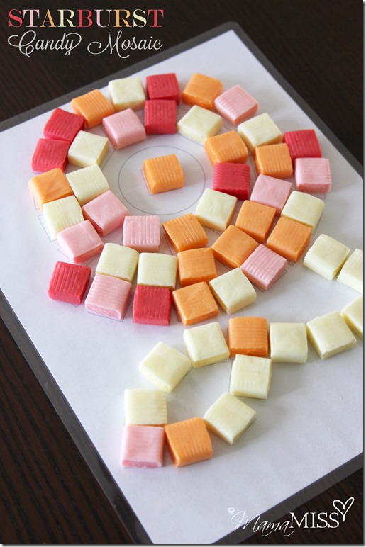 Starburst Candy Mosaic | Mama Miss #starburst #mosaic #freeprintable #kidart