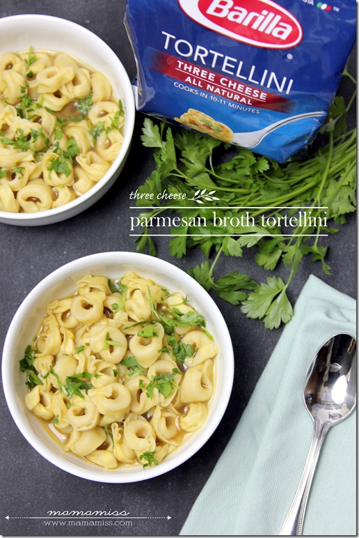 Parmesan Broth Tortellini | @mamamissblog #pastanight #easymeal #quickeats