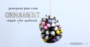 Pom-Pom Pine Cone Ornament | @mamamissblog #pineconecrafts #kidcrafts #christmasornament