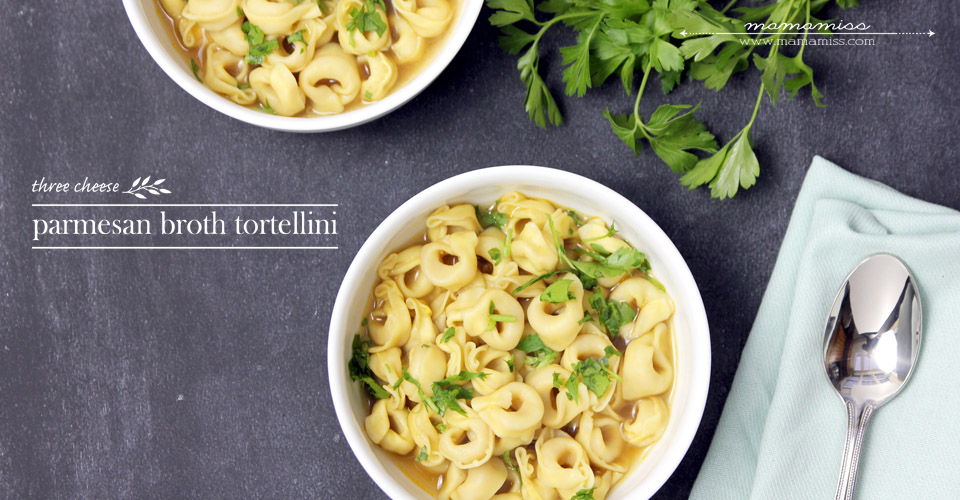 Parmesan Broth Tortellini | @mamamissblog #pastanight #easymeal #quickeats