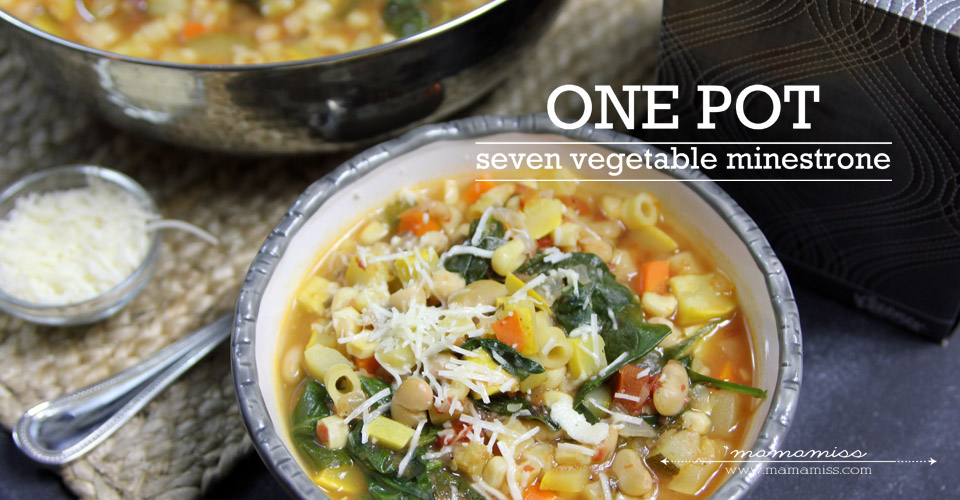 Seven Vegetable Minestrone Soup | @mamamissblog #FluRemedy #veggie #healthy #soup