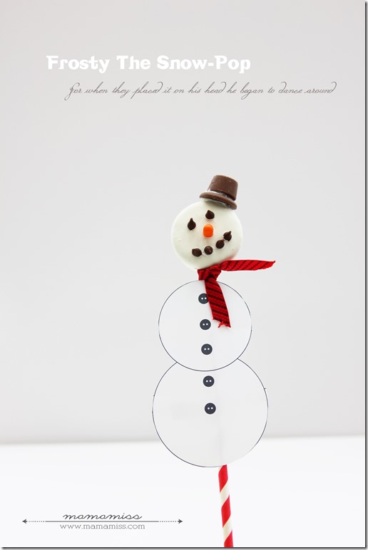 Frosty The Snow-Pop | @mamamissblog #frosty #kidtreats #christmasfood #snowman