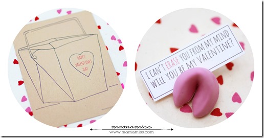 Fortune Cookie Eraser Valentines | @mamamissblog #candyfree #freeprintable #handmadeholiday