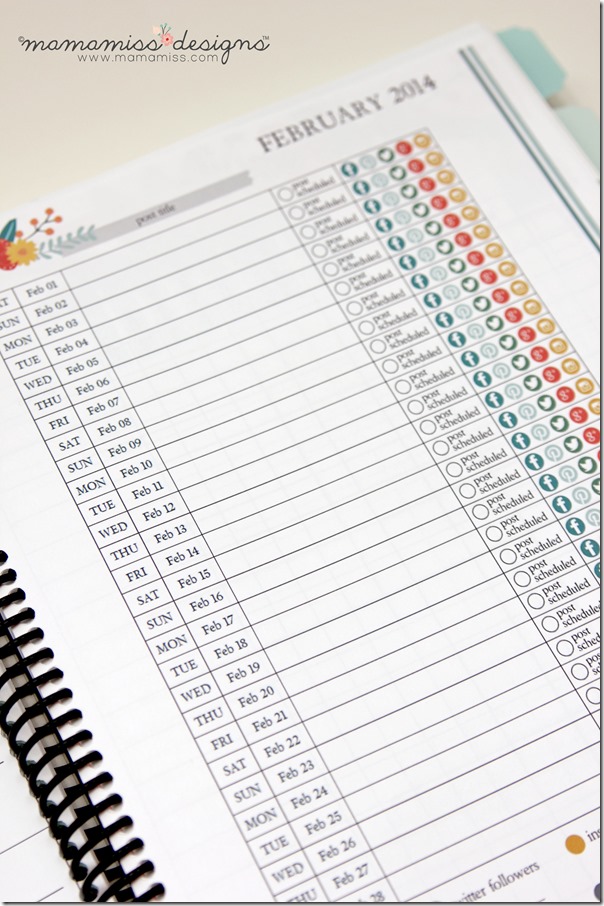 2014 Blogging Planner, Calendar, & Menu Planner | @mamamissblog #organize #2014planner