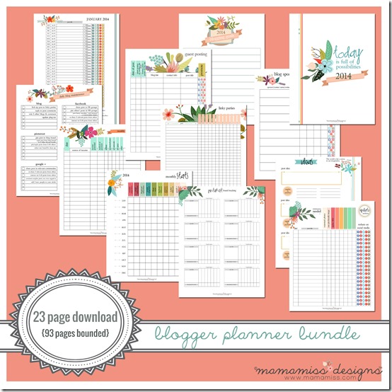 2014 Blogging Planner, Calendar, & Menu Planner | @mamamissblog #organize #2014planner