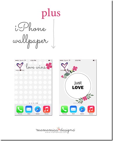 graphic prints for frame & iPhone: Just Love & Love Wins | @mamamissblog #valentinesday #freeprintables #iPhonewallpaperfree #justlove #lovewins