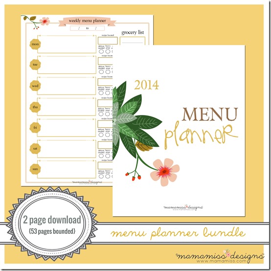 2014 Blogging Planner, Calendar, & Menu Planner | @mamamissblog #organize #2014planner