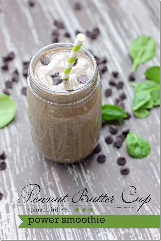 Peanut Butter Cup Power Smoothie | @mamamissblog #healthyeats #CocoaVia #peanutbutter