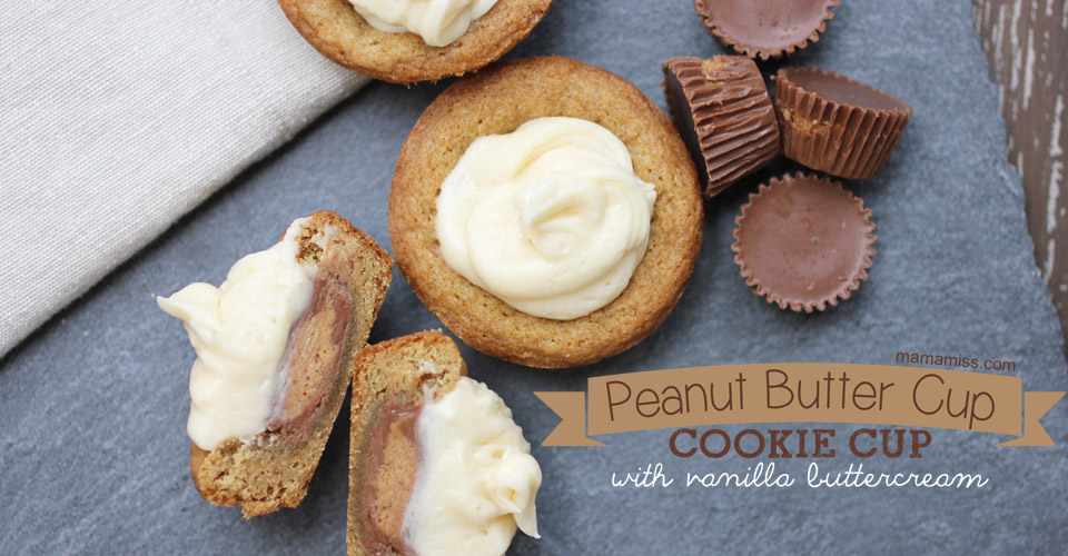 Peanut Butter Cup Cookie Cup | @mamamissblog #reeses #chocolate #cookie #buttercream