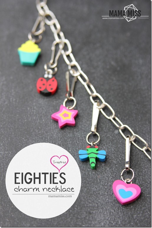 Do you remember?!  DIY Inspired: Eighties Charm Necklace | @mamamissblog #eightiesstyle #retro #eightiesfashion