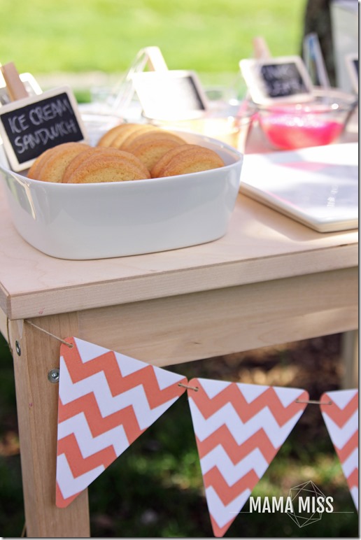 Ice Cream Sandwich Bar | @mamamissblog #icecream #bar #letterI  #kidparty