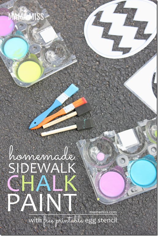 Homemade Sidewalk Chalk Paint | @mamamissblog #chalk #homemadepaint #outdoorplay