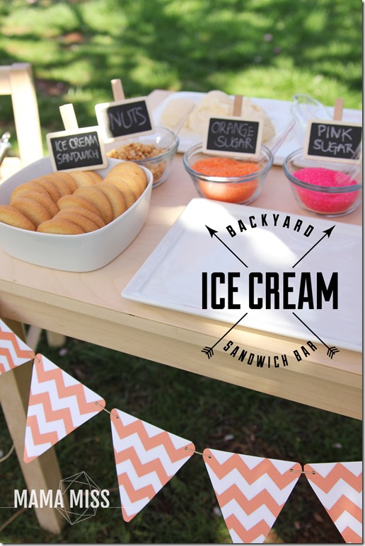 Ice Cream Sandwich Bar | @mamamissblog #icecream #bar #letterI  #kidparty