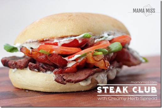 Steak Club Sandwich | @mamamissblog #steak #sandwichlove #dinnertonight