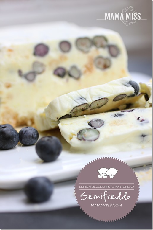 Lemon Blueberry Shortbread Semifreddo | @mamamissblog #semifreddo #icecream #summertreat #froyo