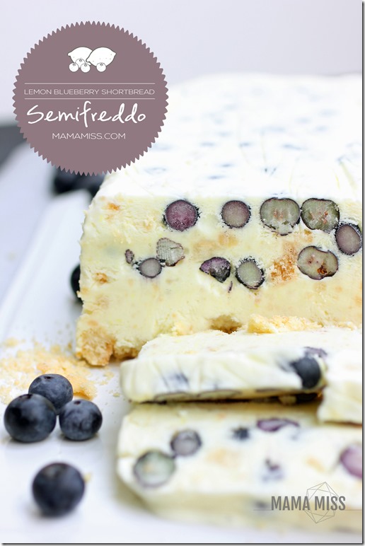 Lemon Blueberry Shortbread Semifreddo | @mamamissblog #semifreddo #icecream #summertreat #froyo