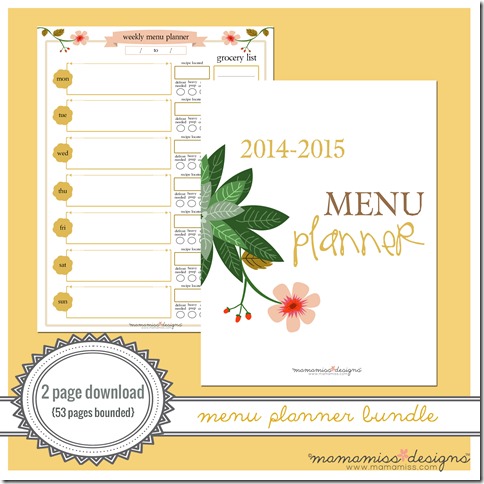 2014-2015 MID YEAR Menu Planner | @mamamissblog #bloggertools #organize #midyearplanner