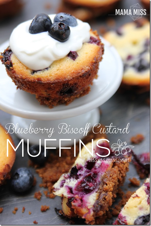 Blueberry Biscoff Custard Muffins | @mamamissblog #brunch #breakfast #muffinlove