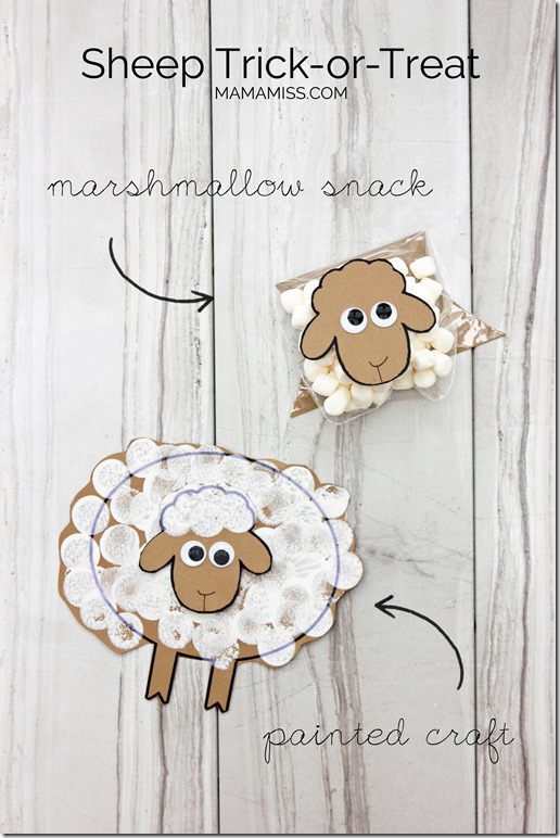 Sheep Trick or Treat (craft, activity, and snack) | @mamamissblog #halloween #bookandcraft #readandplay