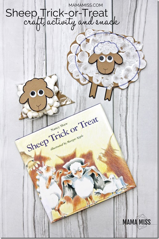 Sheep Trick or Treat (craft, activity, and snack) | @mamamissblog #halloween #bookandcraft #readandplay