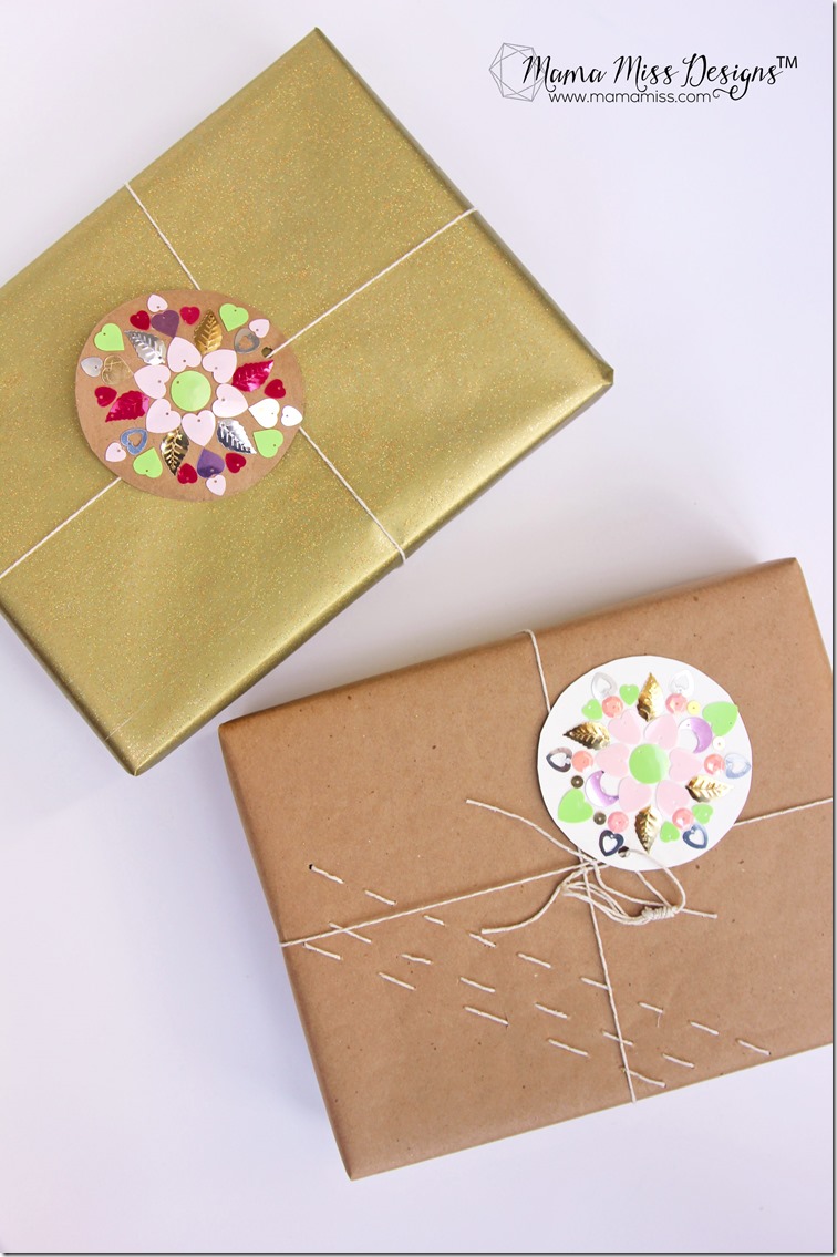 Stitched Paper & Mandala Tag - an easy & creative way to add a handmade aspect to your gift giving! | by @mamamissblog #handmadeholiday #RAMS