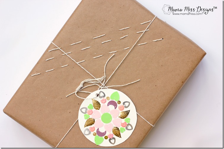 Stitched Paper & Mandala Tag - an easy & creative way to add a handmade aspect to your gift giving! | by @mamamissblog #handmadeholiday #RAMS