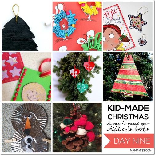 10 Days of a Kid-Made Christmas - featuring 70+ ornaments inspired by childrens books! | @mamamissblog #KidMadeChristmas #KidMadeOrnaments