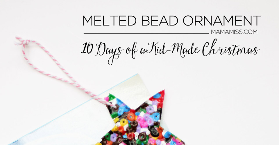 Melted Bead Ornament to go along with the children's book "Santa's New Jet" - Let's READ & CRAFT! | @mamamissblog #KidMadeOrnaments #KidMadeChristmas