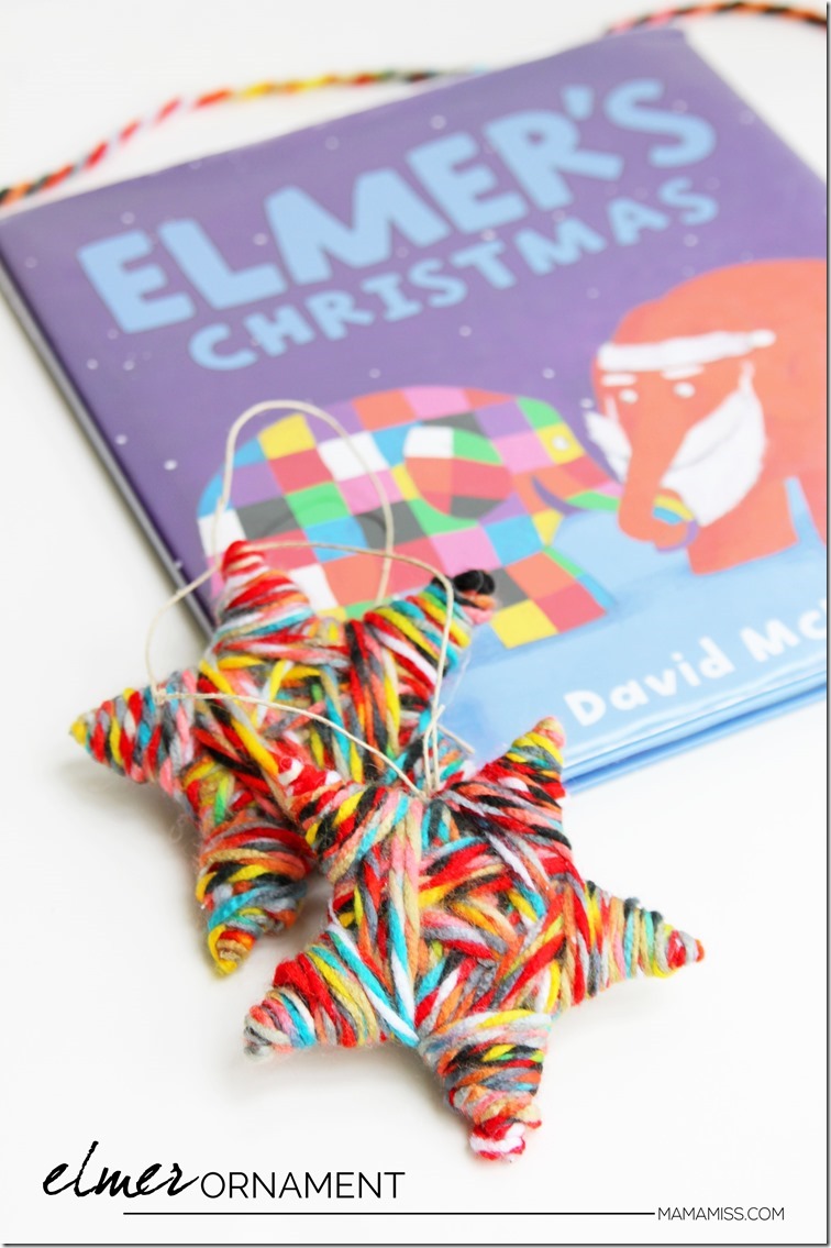  Elmer Ornament - part of 10 Days of a Kid-Made Christmas - featuring 70+ ornaments inspired by children's books! | @mamamissblog #KidMadeChristmas