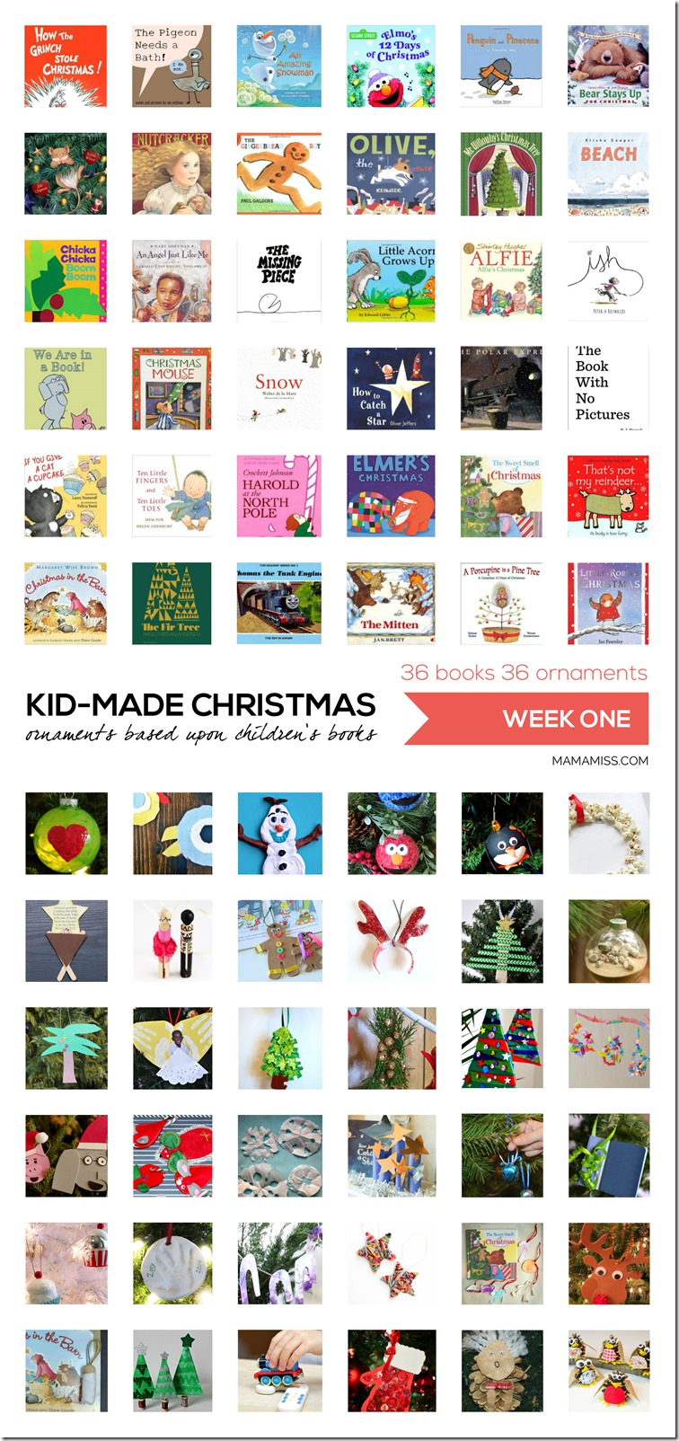 10 Days of a Kid-Made Christmas - featuring 70+ ornaments inspired by childrens books! | @mamamissblog #KidMadeChristmas #KidMadeOrnaments