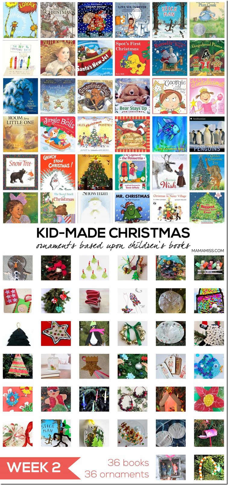 10 Days of a Kid-Made Christmas - featuring 70+ ornaments inspired by childrens books! | @mamamissblog #KidMadeChristmas #KidMadeOrnaments