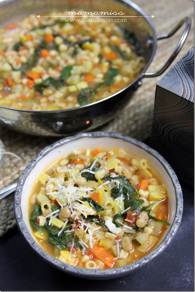 Seven Vegetable Minestrone Soup | @mamamissblog #FluRemedy #veggie #healthy #soup