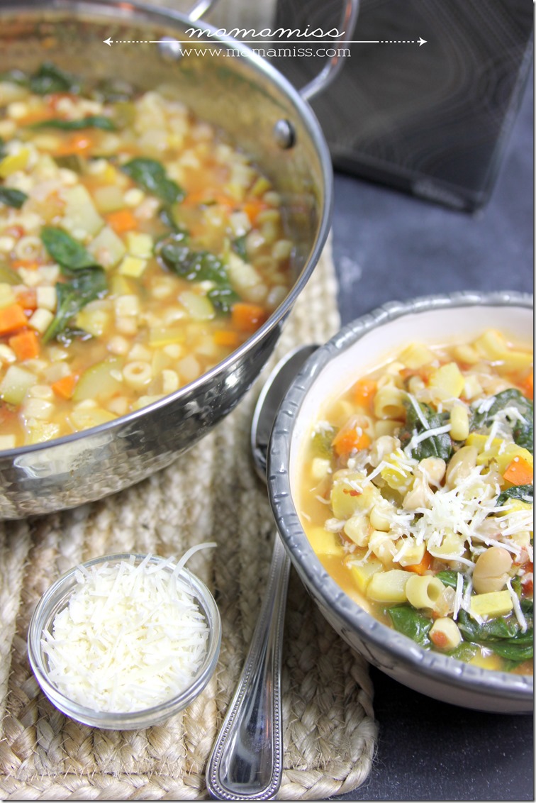 Seven Vegetable Minestrone Soup | @mamamissblog #FluRemedy #veggie #healthy #soup