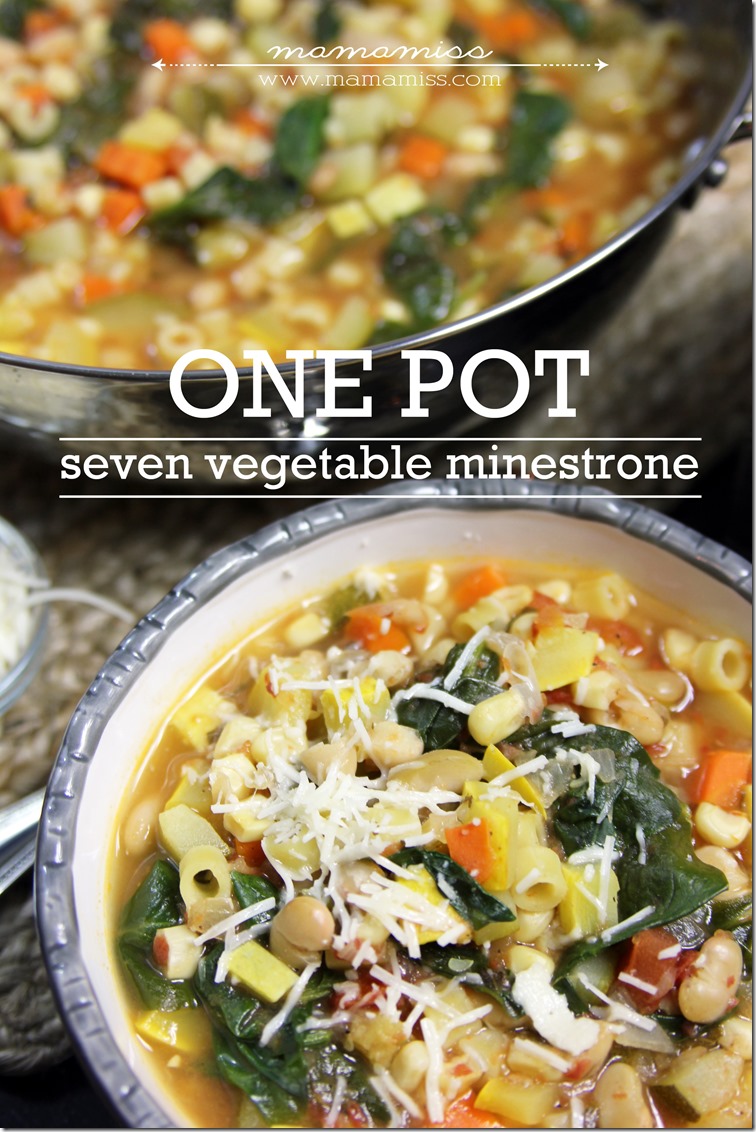 Seven Vegetable Minestrone Soup | @mamamissblog #FluRemedy #veggie #healthy #soup