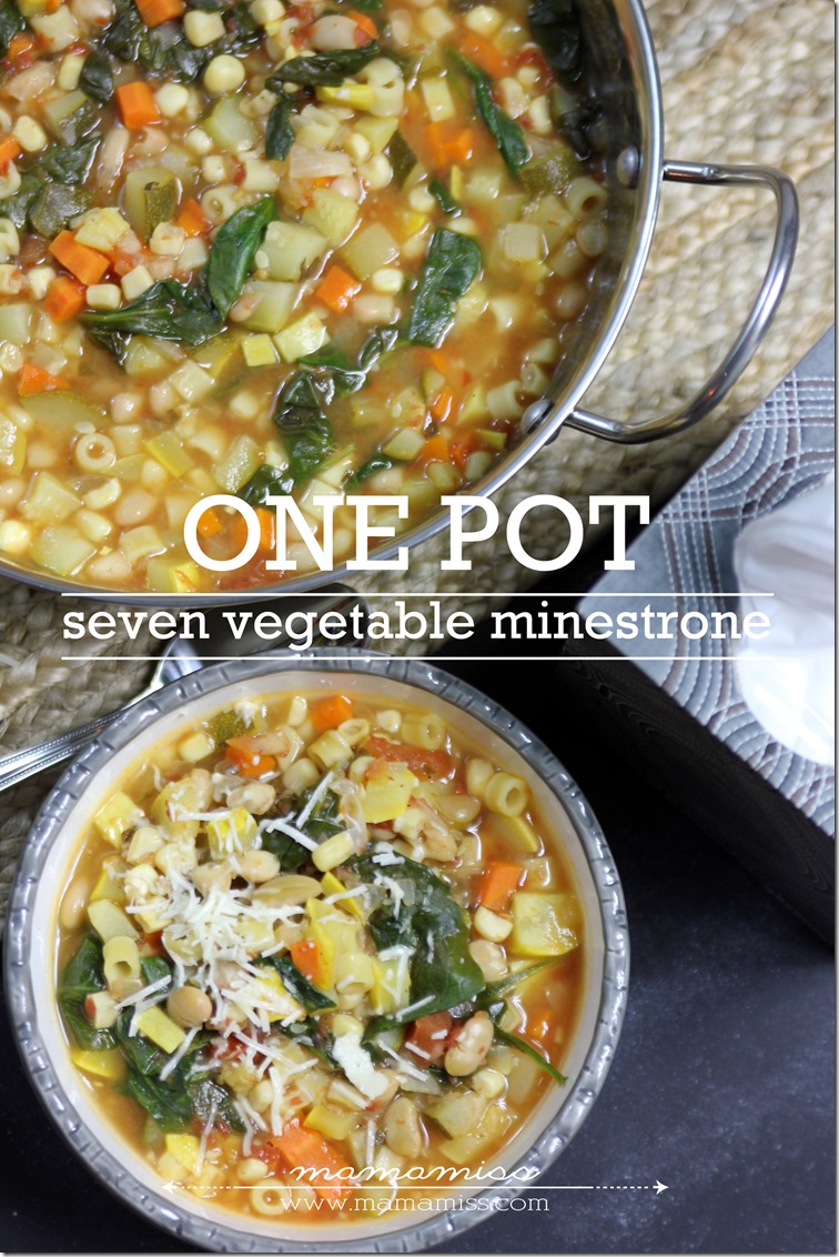 Seven Vegetable Minestrone Soup | @mamamissblog #FluRemedy #veggie #healthy #soup