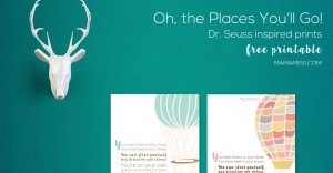 Free printable Dr. Seuss Quote Art for Kids' Rooms. Made for both boys & girls! | @mamamissblog