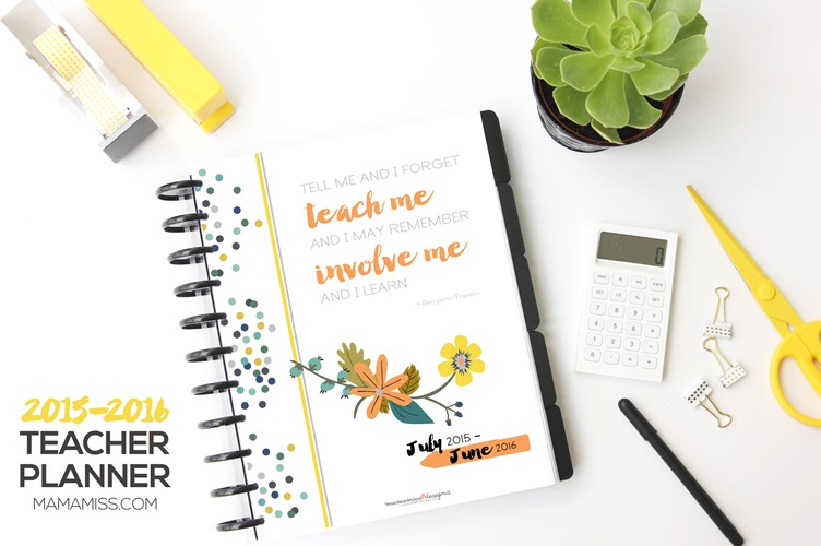 Plan your next calendar year with the all new 2015/2016 Teacher Planner @mamamissblog