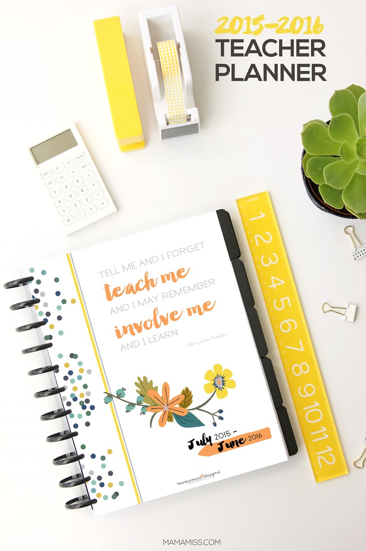 Plan your next calendar year with the all new 2015/2016 Teacher Planner @mamamissblog