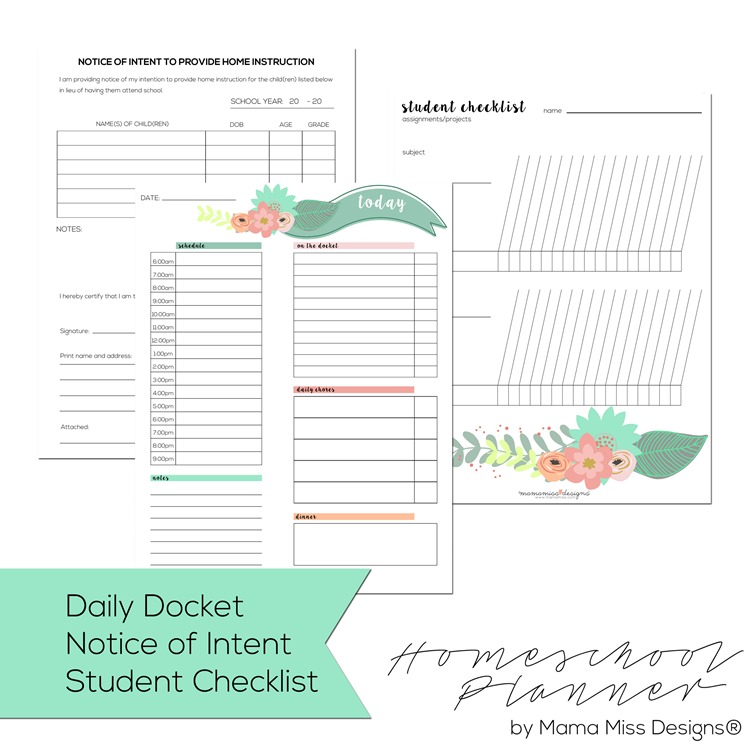 2015/16 Homeschool Planner - get inspired daily on your homeschooling journey! From @mamamissblog