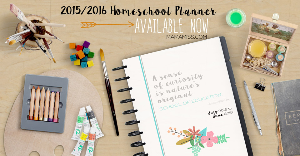 2015/16 Homeschool Planner - get inspired daily on your homeschooling journey! From @mamamissblog