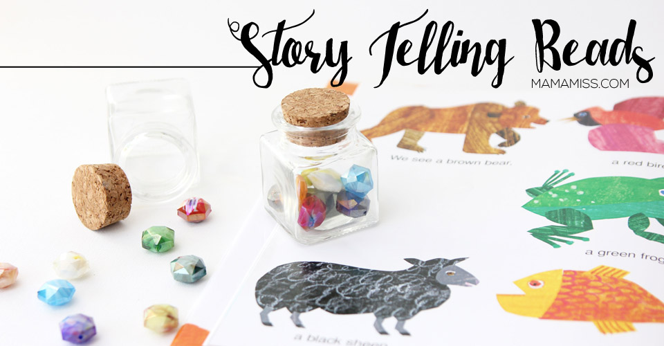 STORY TELLING BEADS - explore a fun story telling technique while practicing colors, memorization, and reading to accompany the book Brown Bear, Brown Bear, What Do You See by Bill Martin Jr. from @mamamissblog